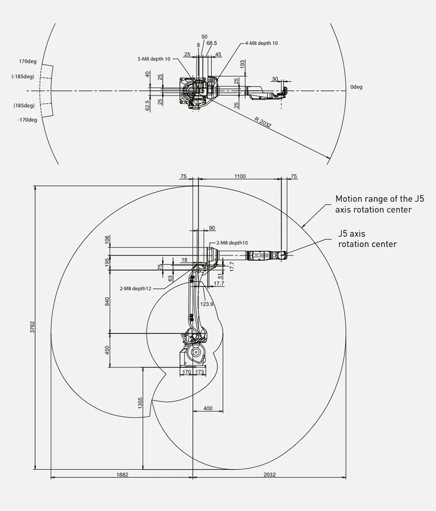 Сварочный робот Fanuc ARC Mate 100𝑖D/8L